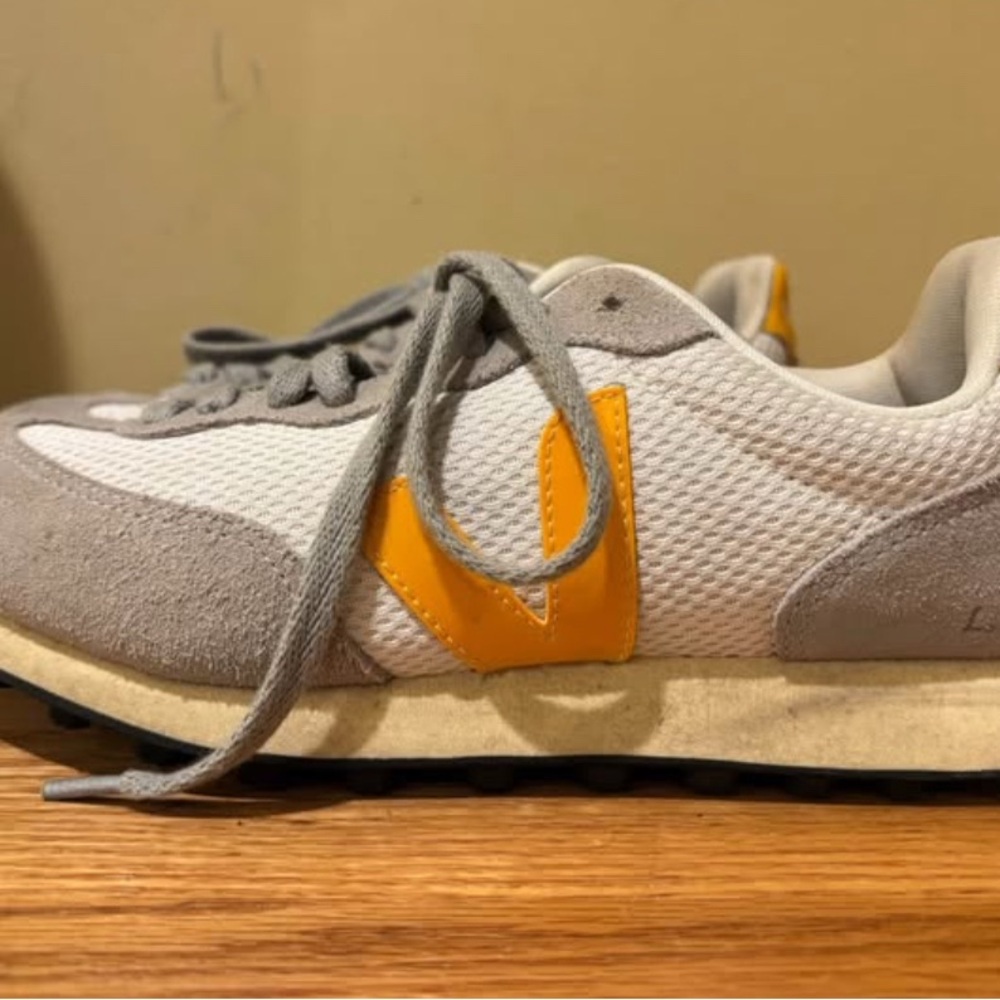 Veja Women's Sneakers in White, Gray, and Yellow